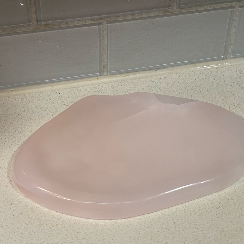Natural pink onyx decorative tray